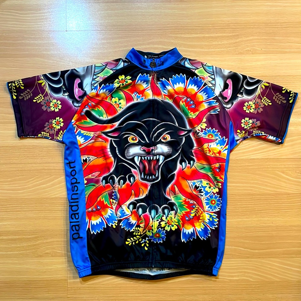 PALADIN Cycling Jersey Panther Tattoo Art Stretch Zipp MTB Road Unisex Size 2XL